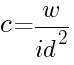 c = w/id^2